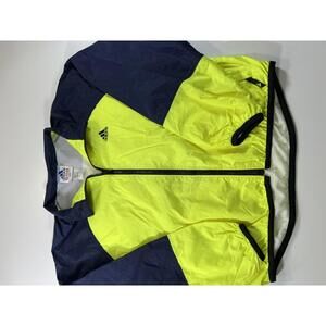 Vintage Adidas Men's Windbreaker Jacket Yellow Navy Size M